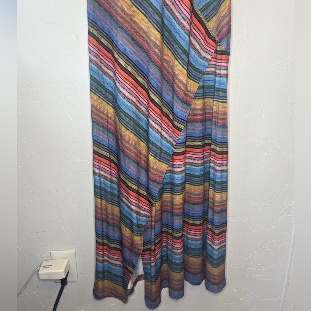 Peruvian Connection Sonora Sunrise Striped 3/4 Sleeve Maxi Dress Small - Picture 5 of 11